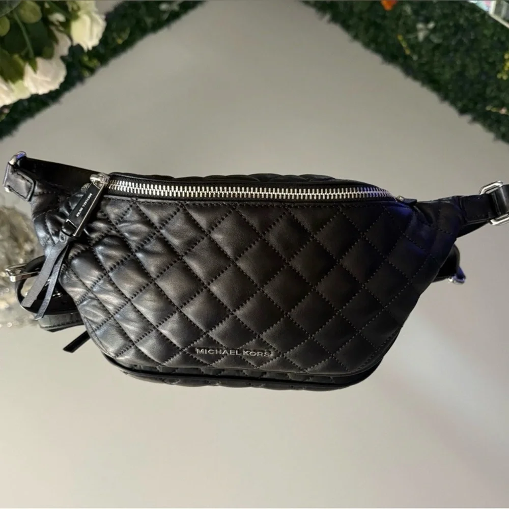 Michael Kors Quilted Black Leather Belt Bag - Picture 12 of 12